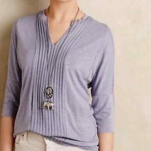 Dolan Pleated Pintuck Purple Top, XS